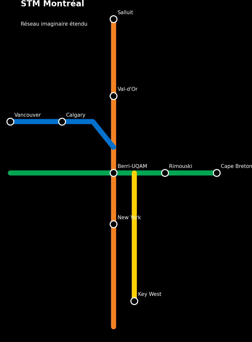 Plan du futur métro de Montréal
